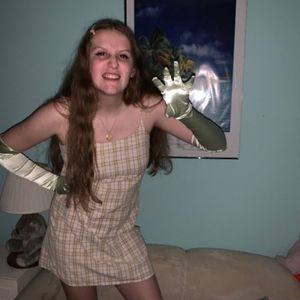 Vintage plaid babydoll shift dress